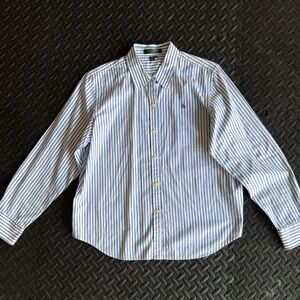 Lauren Ralph Lauren Blue and White Striped Button Down Shirt